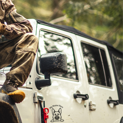 German Shepherd Sticker with Name | Personalized Dog Vinyl Decal for Car, Laptop or Window