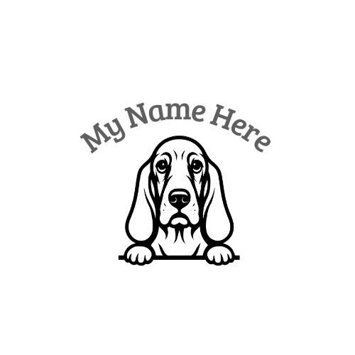 Basset Hound Sticker with Name | Personalized Vinyl Dog Decal for Car, Laptop or Window
