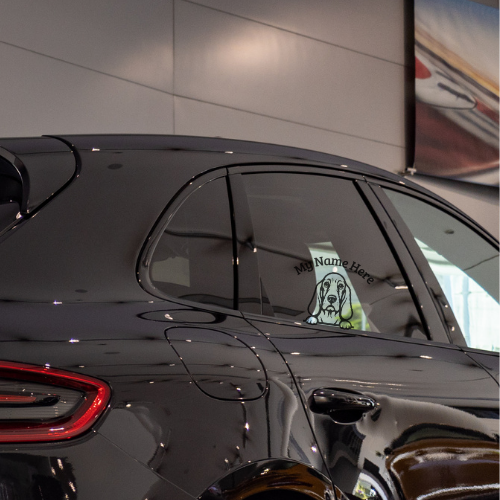 Basset Hound Sticker with Name | Personalized Vinyl Dog Decal for Car, Laptop or Window