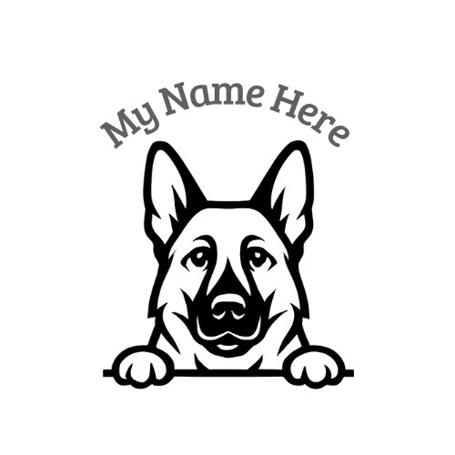 German Shepherd Sticker with Name | Personalized Dog Vinyl Decal for Car, Laptop or Window